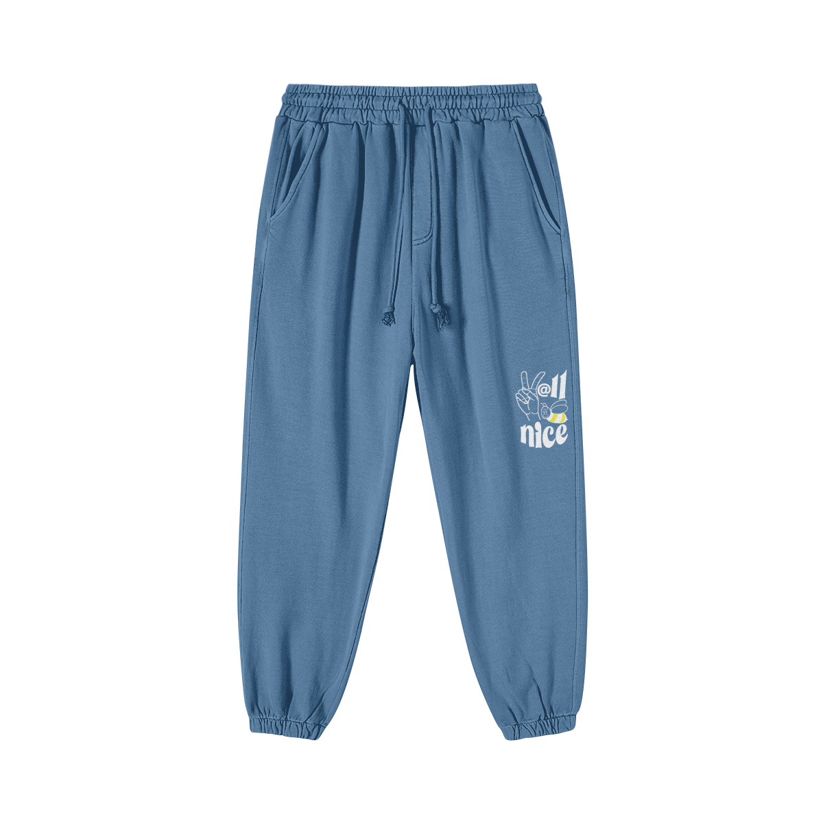 Y'all Be Nice "Deuces Sweats"  .  420GSM Unisex Super Heavyweight Washed Baggy Sweatpants